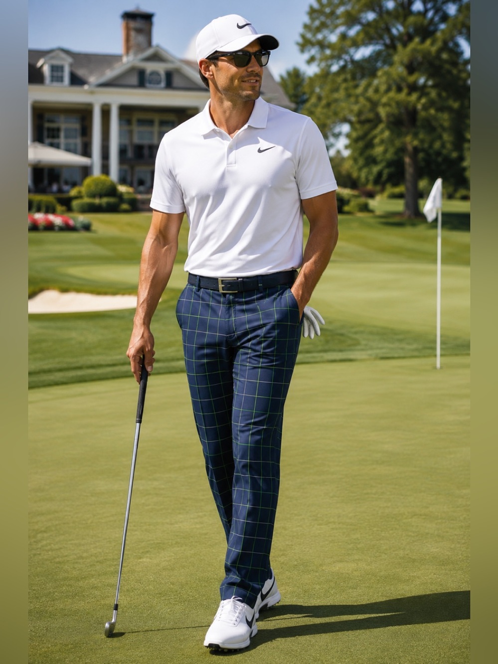 Nike Golf Tour Performance Dri-FIT Plaid Golf Pants 38x32 Stretch Performance‎